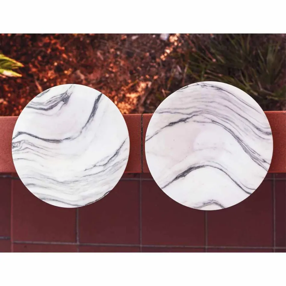 Mittpunkt i Brezza della Versilia marmor och metall tillverkad i Italien - Amabile Viadurini