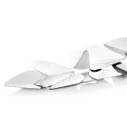 Linjärt mittstycke med silvermetallhjärtor italiensk design - Arlan Viadurini