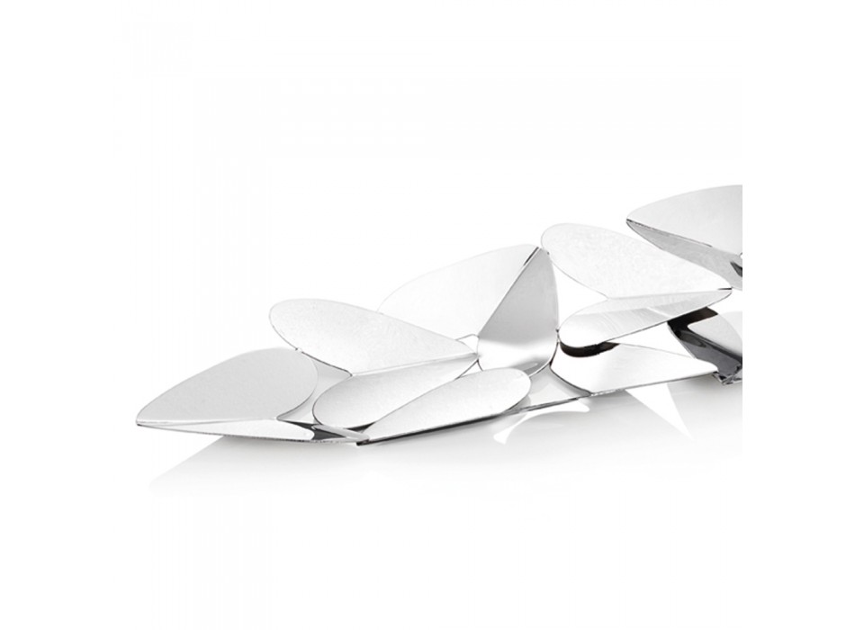Linjärt mittstycke med silvermetallhjärtor italiensk design - Arlan Viadurini