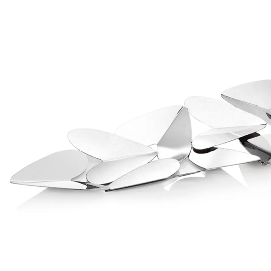 Linjärt mittstycke med silvermetallhjärtor italiensk design - Arlan Viadurini