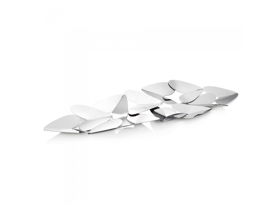 Linjärt mittstycke med silvermetallhjärtor italiensk design - Arlan Viadurini