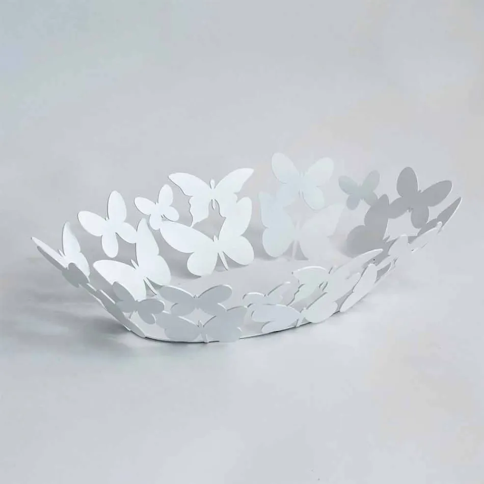 Modernt ovalt mittstycke i vitt eller beige järn tillverkat i Italien - Leiden Viadurini