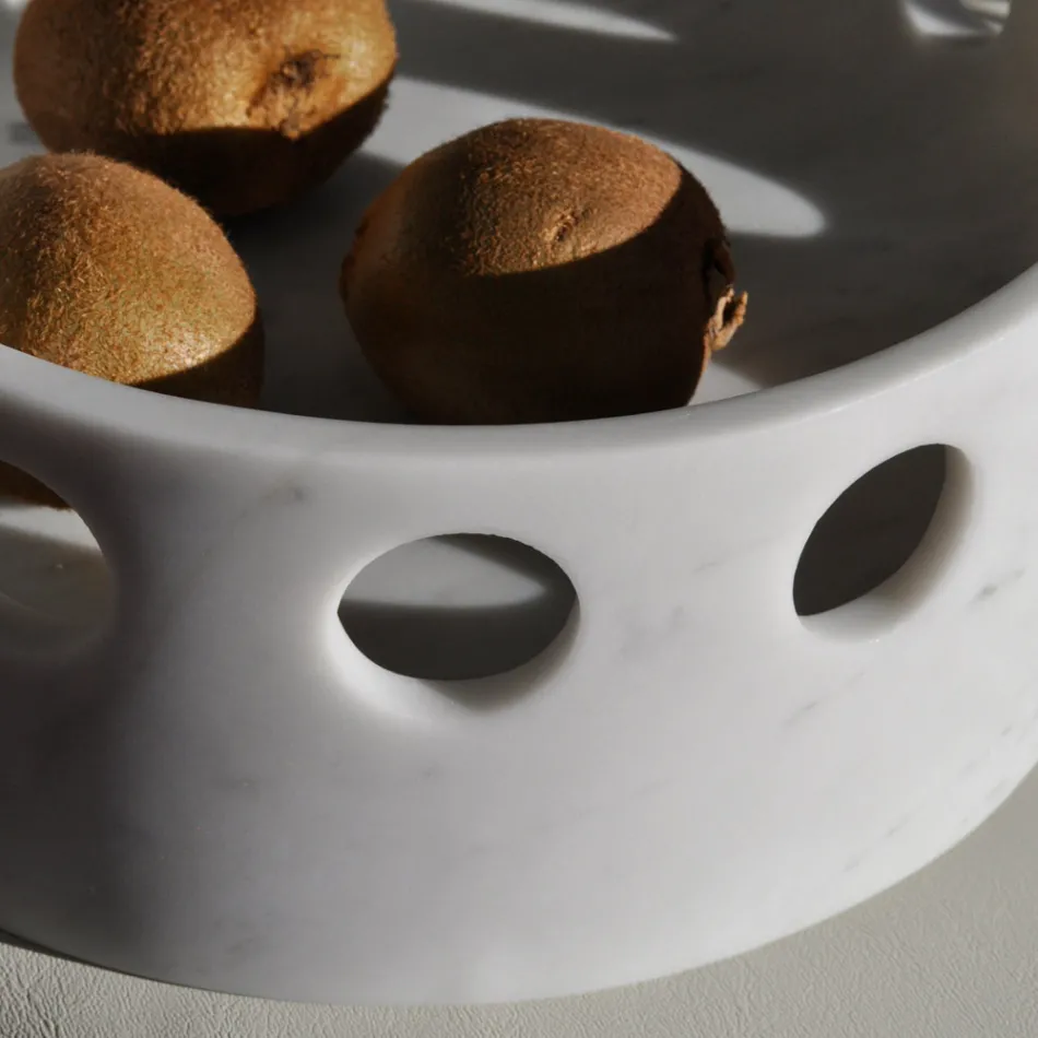 Satin marmor mittstycke/ficka bricka tillverkad i Italien - Hinata Viadurini