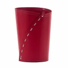 Läderavfallspapperskorg för Servus kontor, handgjord i Italien Viadurini