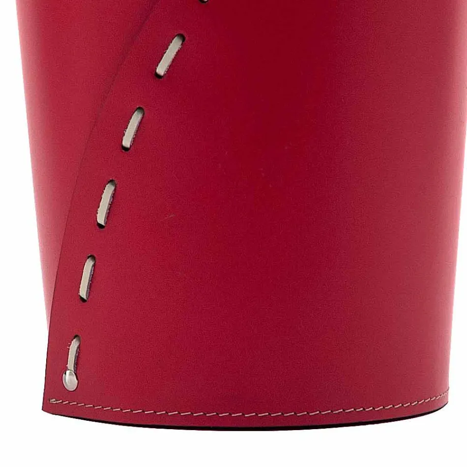 Läderavfallspapperskorg för Servus kontor, handgjord i Italien Viadurini