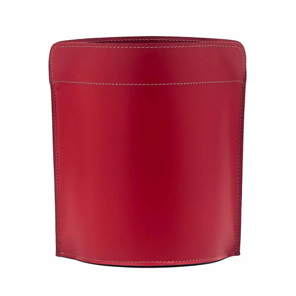 Avfallspapperskorgen gjord i Italien i regenererat canisterläder Viadurini