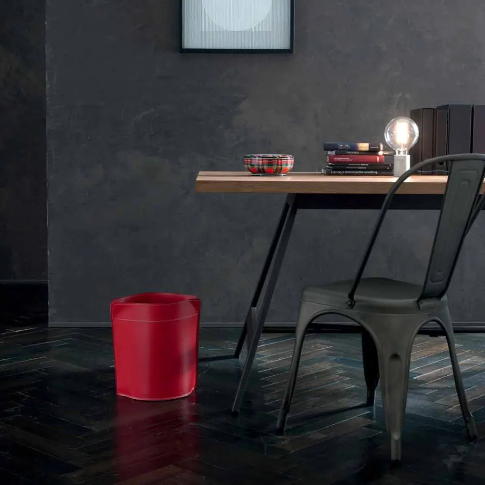 Avfallspapperskorgen gjord i Italien i regenererat canisterläder Viadurini