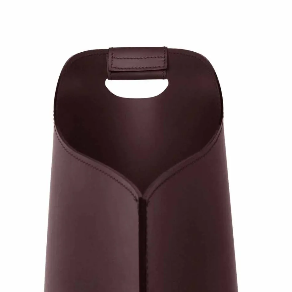 Inomhuspelletshållare korg läder 15 kg Sapel konstruktion Viadurini