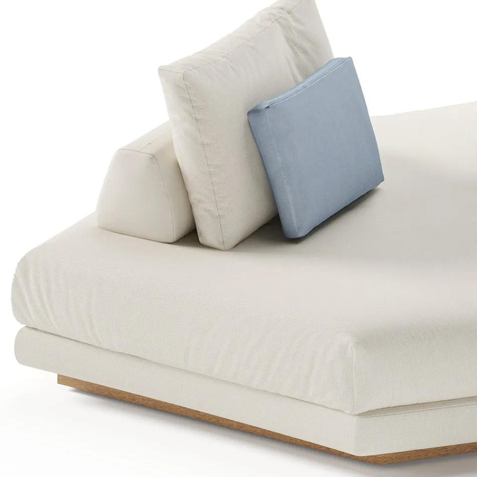 Trädgårdsschäslong hörn i tyg Made in Italy - Rubik Viadurini