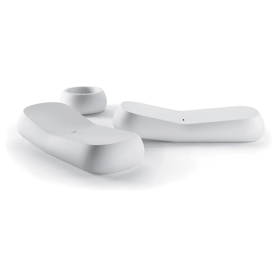 Design utomhus schäslong i vit polyeten Tillverkad i Italien - Ervin Viadurini