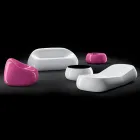 Design utomhus schäslong i vit polyeten Tillverkad i Italien - Ervin Viadurini