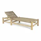 Utanför schäslong i teakgrenar och syntetisk fibervävning - Tecno Viadurini