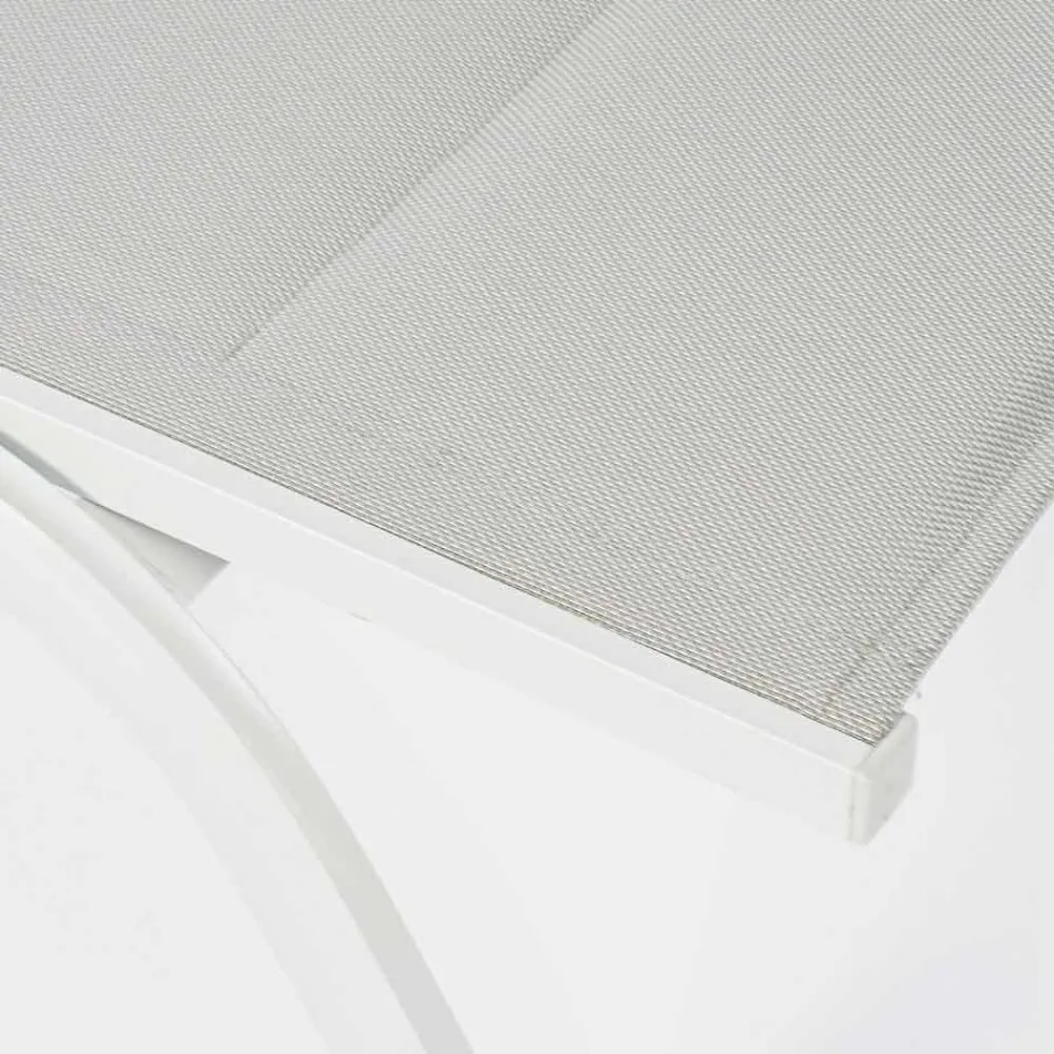 Utanför schäslong i textilin och aluminium med hjul, 4 delar - Babilonia Viadurini