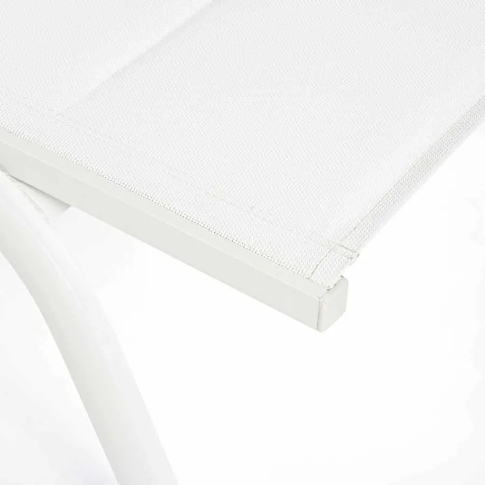 Utanför schäslong i textilin och aluminium med hjul, 4 delar - Babilonia Viadurini