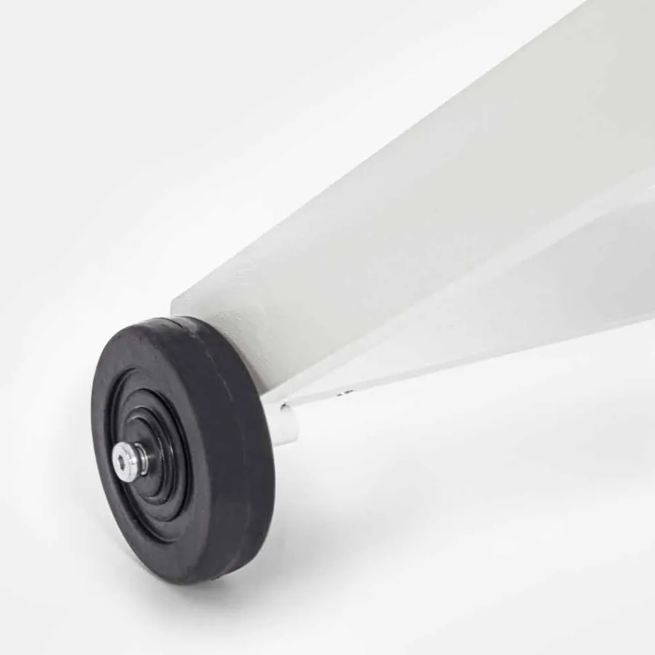 Utanför schäslong i textilin och aluminium med hjul, 4 delar - Babilonia Viadurini