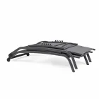 Utanför schäslong i textilin och aluminium med hjul, 4 delar - Babilonia Viadurini