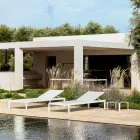 Trädgårdsschäslong med eller utan högkvalitativ madrass - Filomenalet Viadurini