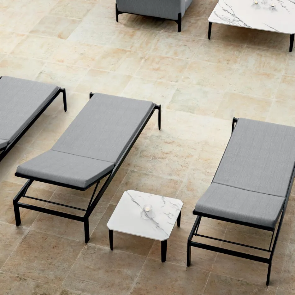 Trädgårdsschäslong med eller utan högkvalitativ madrass - Filomenalet Viadurini