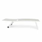 Trädgårdsschäslong med hjul och lutande ryggstöd, 4 delar - Babilonia Viadurini