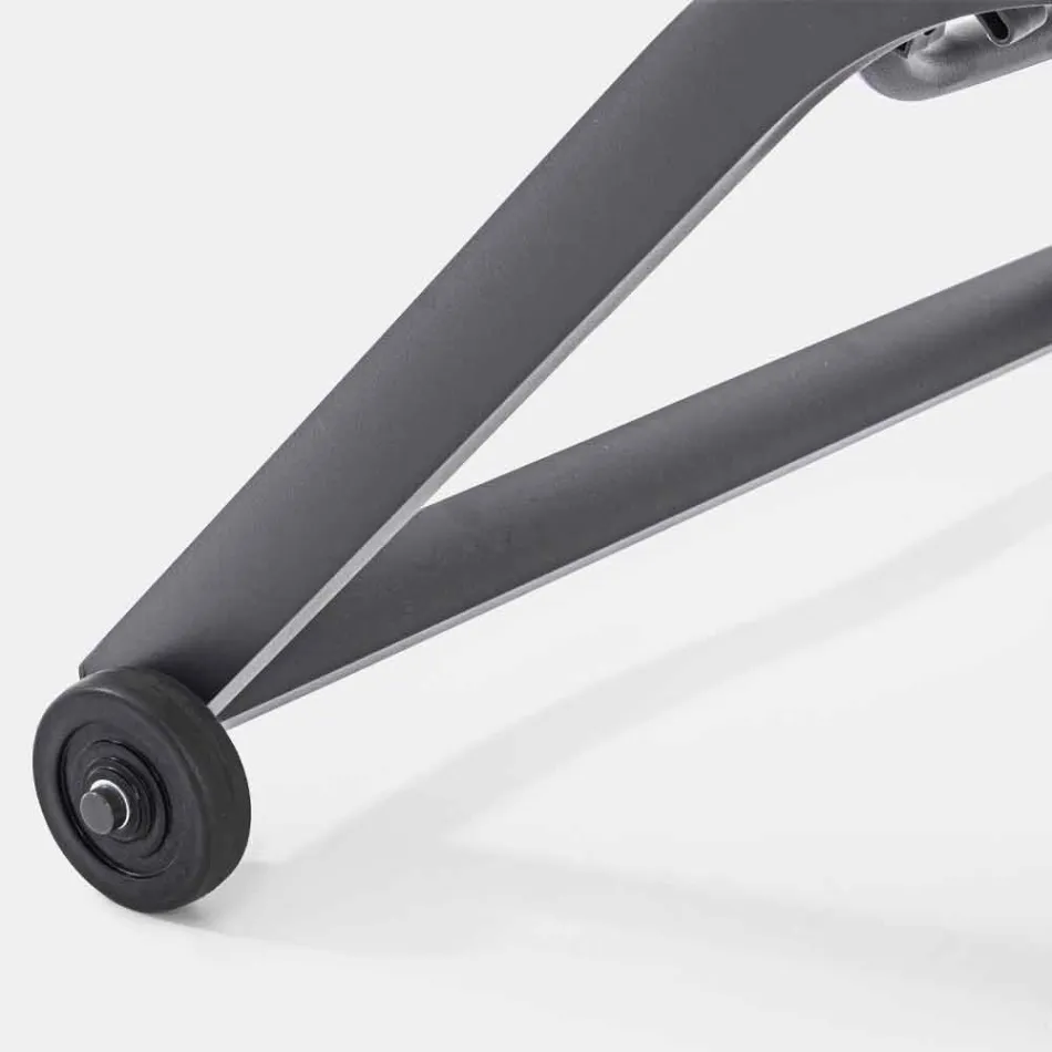 Trädgårdsschäslong med hjul och lutande ryggstöd, 4 delar - Babilonia Viadurini