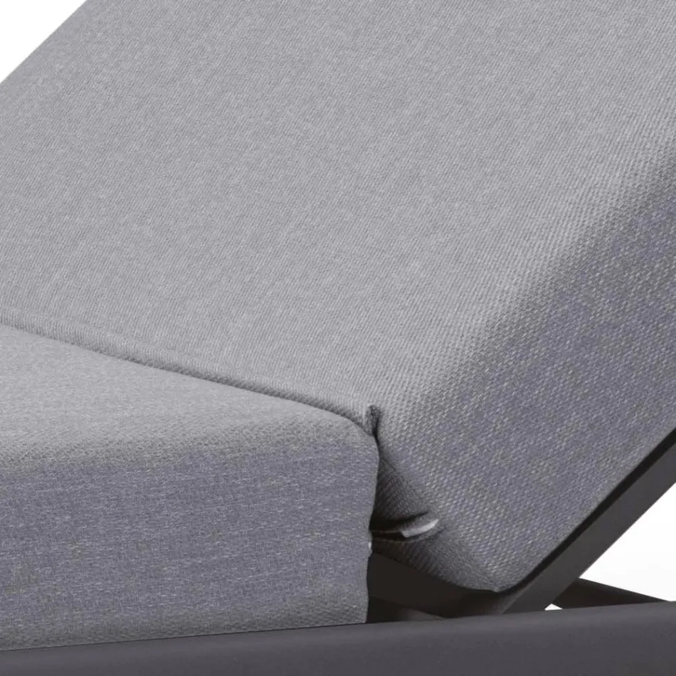 Trädgårdsschäslong i aluminium med tygöverdrag - Eufemia Viadurini