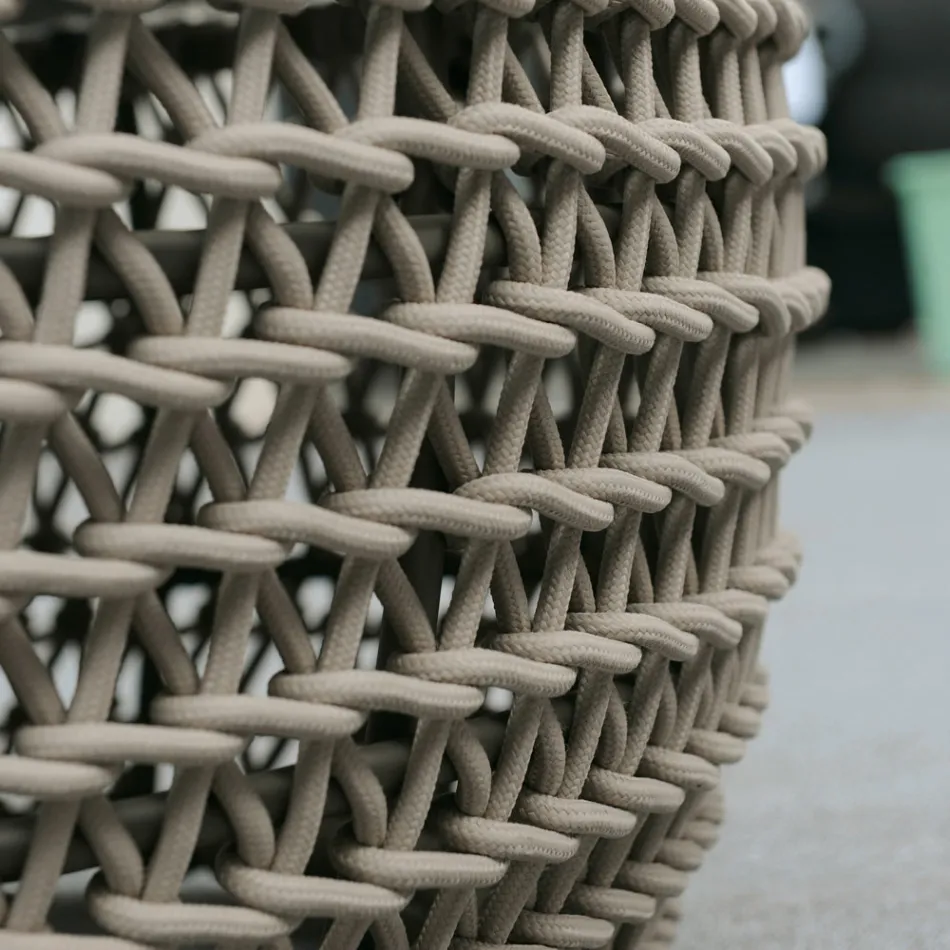 Gummiträdgård schäslong med repvävd struktur - Shuffle Viadurini