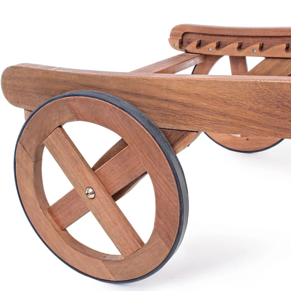 Trädgårdsschäslong med designhjul för utomhusbruk - Roxen Viadurini