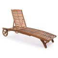 Garden Chaise Longue i trä med designhjul för utomhus - Roxen