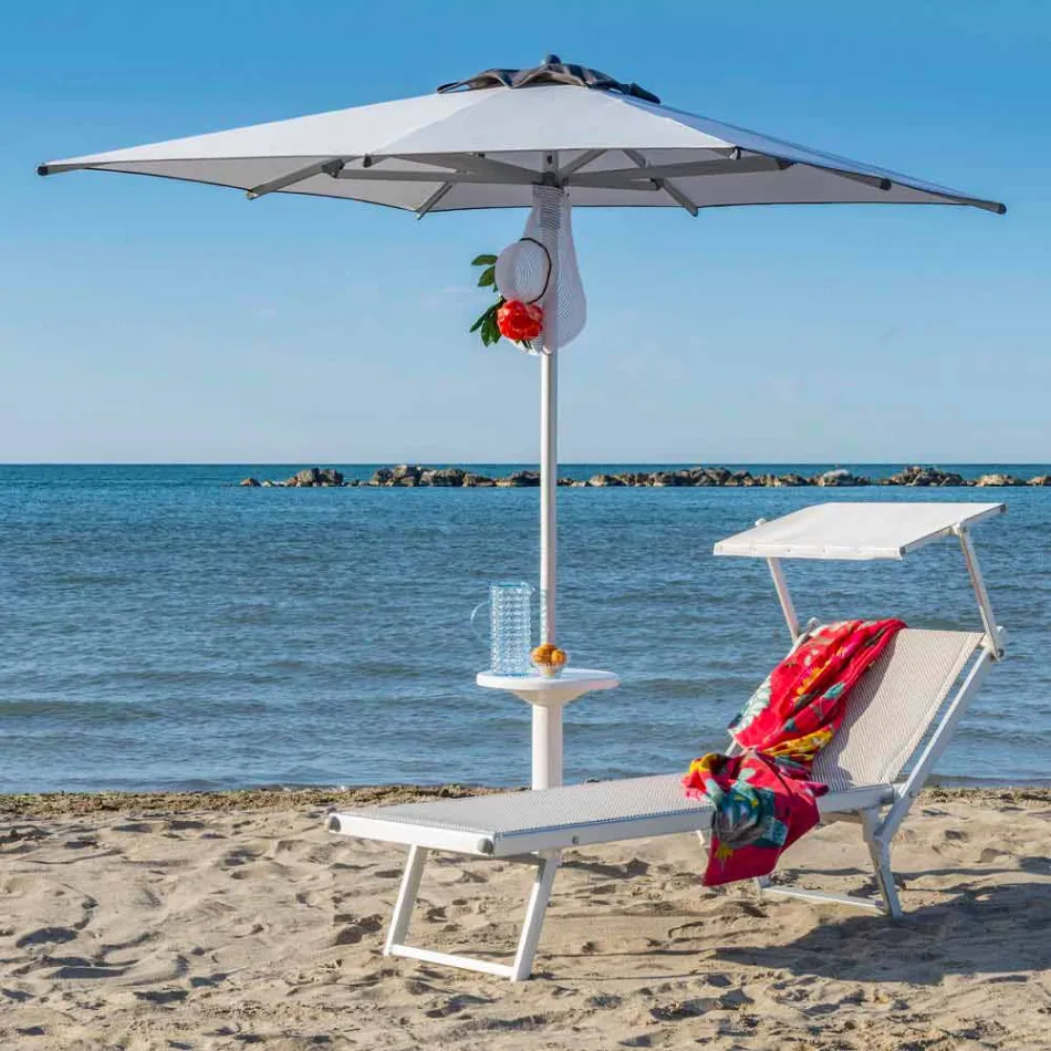 Modern trädgårdschaiselong med parasoll och lutande ryggstöd - Arnold Viadurini