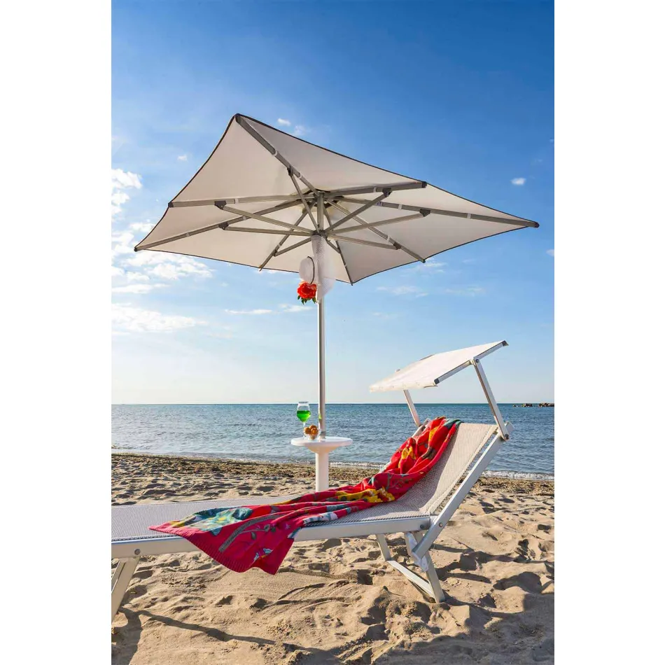 Modern trädgårdschaiselong med parasoll och lutande ryggstöd - Arnold Viadurini