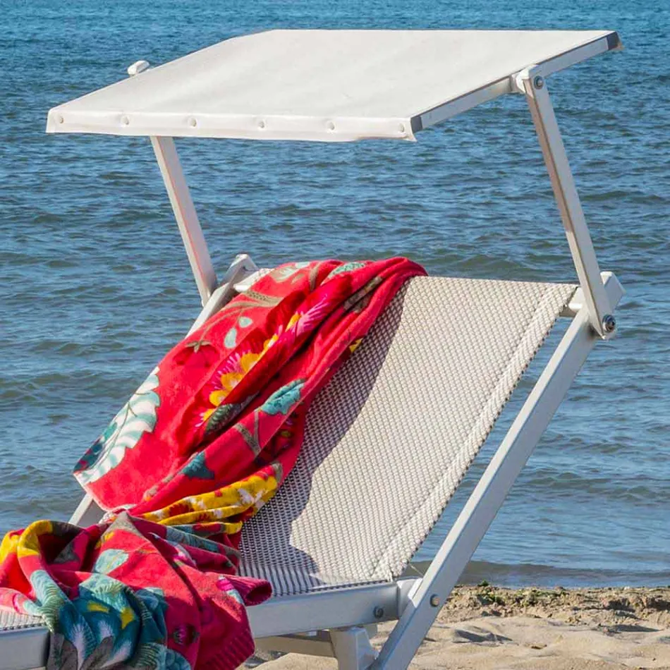 Modern trädgårdschaiselong med parasoll och lutande ryggstöd - Arnold Viadurini