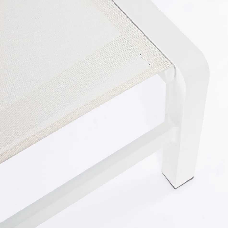 Liggande trädgårdsschäslong i aluminium, Homemotion, 4 delar - Lester Viadurini