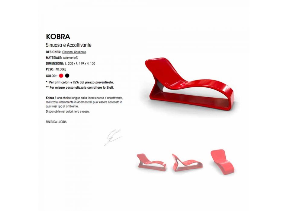 Modern Design Chaise Longue Kobra Made in Italy Viadurini