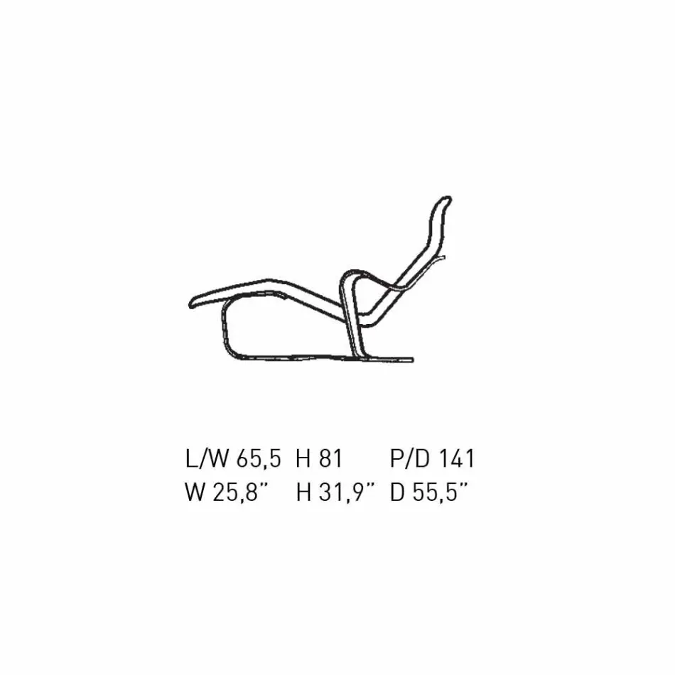 Schäslong i björkträ med bomullssits tillverkad i Italien - Fortaleza Viadurini