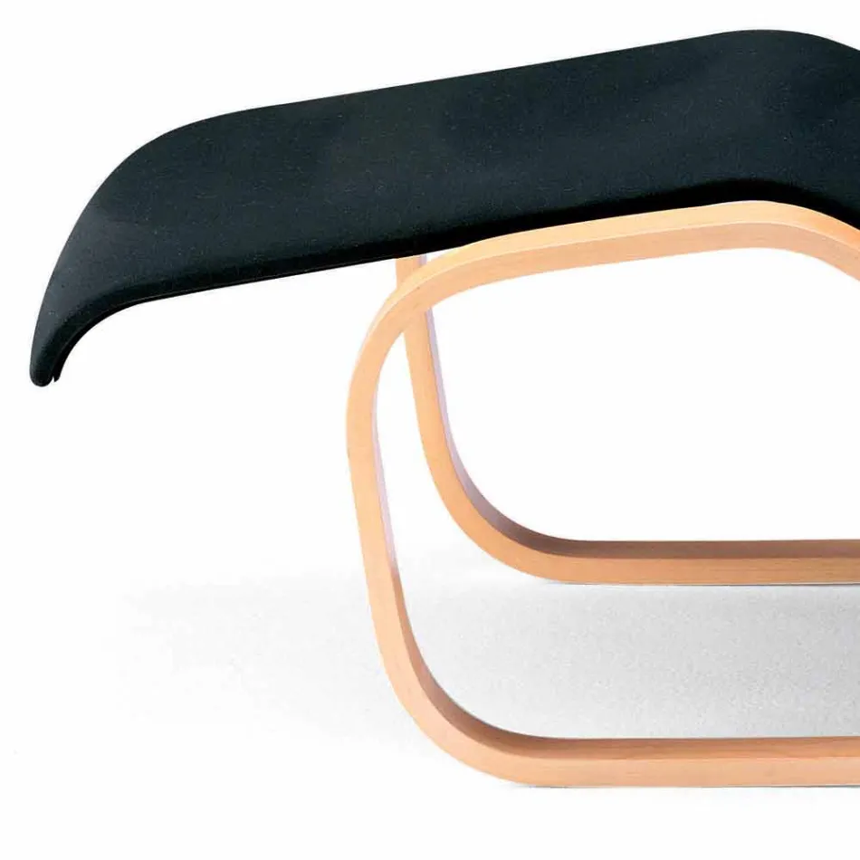 Schäslong i björkträ med bomullssits tillverkad i Italien - Fortaleza Viadurini