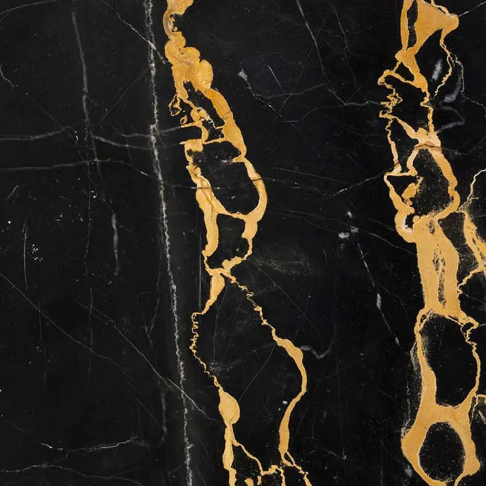 Stor rund skål i Portoro eller Paonazzo Marble tillverkad i Italien - Glazer Viadurini