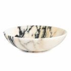 Stor rund skål i Portoro eller Paonazzo Marble tillverkad i Italien - Glazer Viadurini