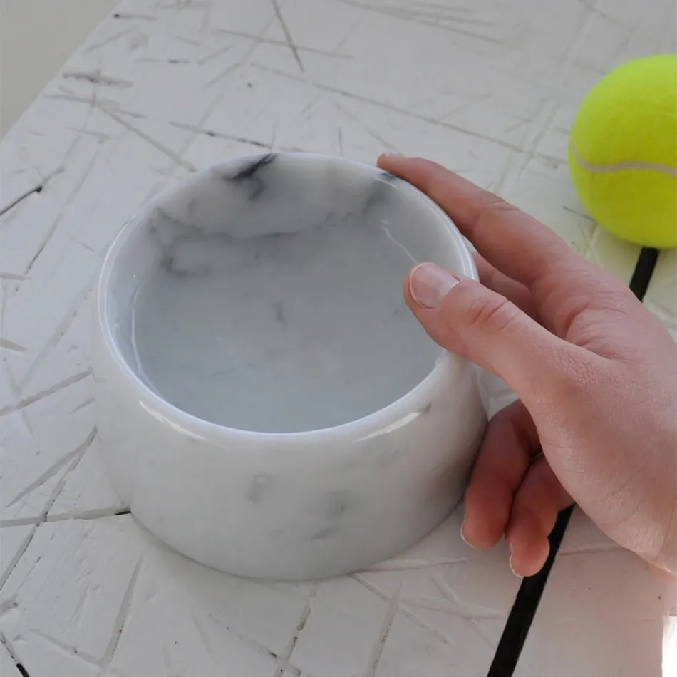 Marmorskål för hund/katt Tillverkad i Italien - Komi Viadurini