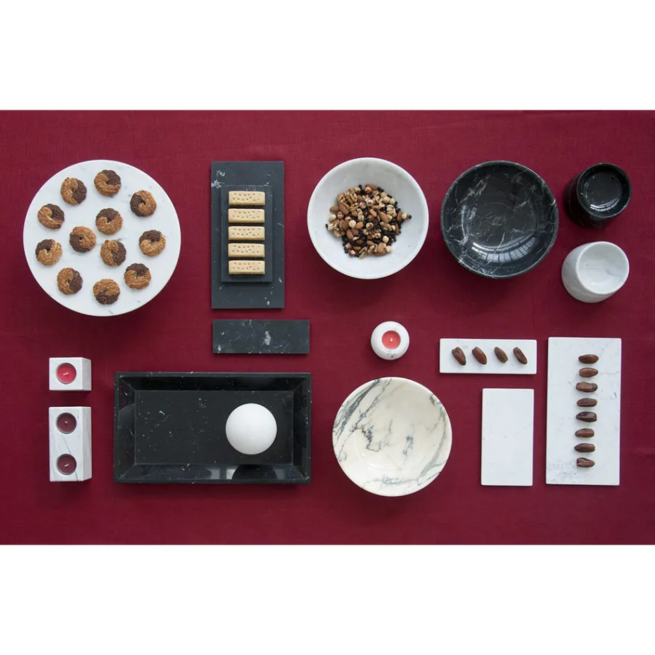 Fruktskål i Portoro, Marquinia eller Paonazzo marmor Tillverkad i Italien - frukt Viadurini