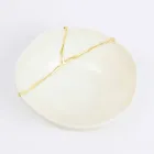 Skålar i vitt porslin och guldblad italiensk lyxig design - Cicatroro Viadurini