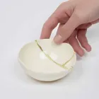 Skålar i vitt porslin och guldblad italiensk lyxig design - Cicatroro Viadurini