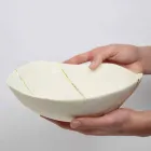 Skålar i vitt porslin och guldblad italiensk lyxig design - Cicatroro Viadurini