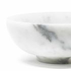 Rund skål i vit vit Carrara-marmor tillverkad i Italien - Delly Viadurini