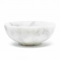 Rund skål i vit vit Carrara-marmor tillverkad i Italien - Delly