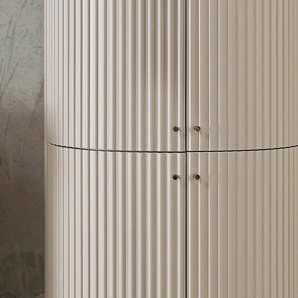 Kolumn med fyra dörrar med Cannetté-bearbetning Made in Italy - Godis Viadurini