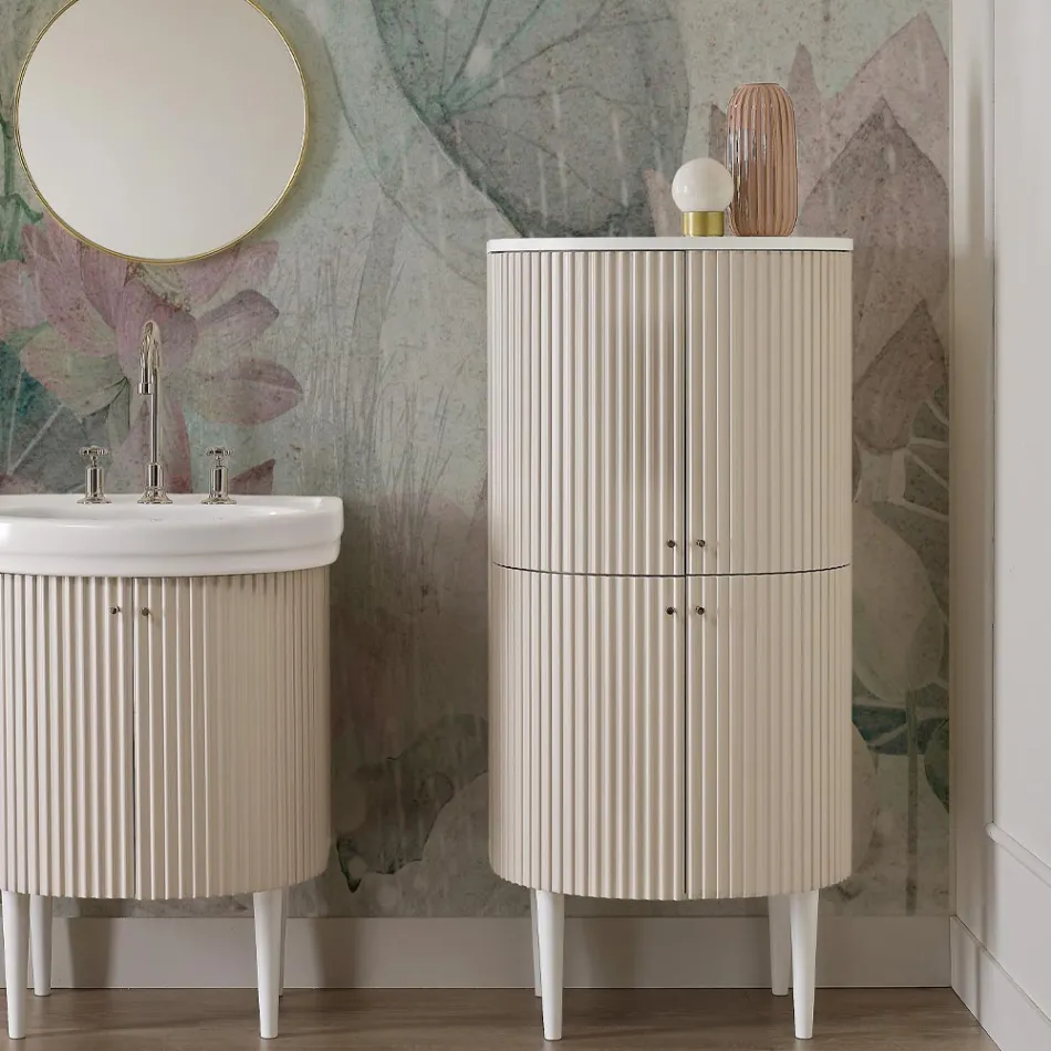 Kolumn med fyra dörrar med Cannetté-bearbetning Made in Italy - Godis Viadurini