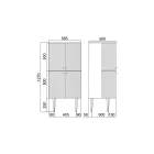 Kolumn med fyra dörrar med Cannetté-bearbetning Made in Italy - Godis Viadurini