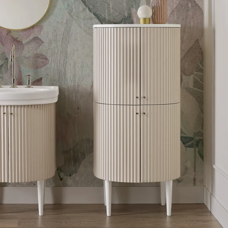 Kolumn med fyra dörrar med Cannetté-bearbetning Made in Italy - Godis Viadurini