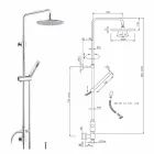 Rund sektionsduschpelare i mässing med handdusch tillverkad i Italien - Amadeo Viadurini