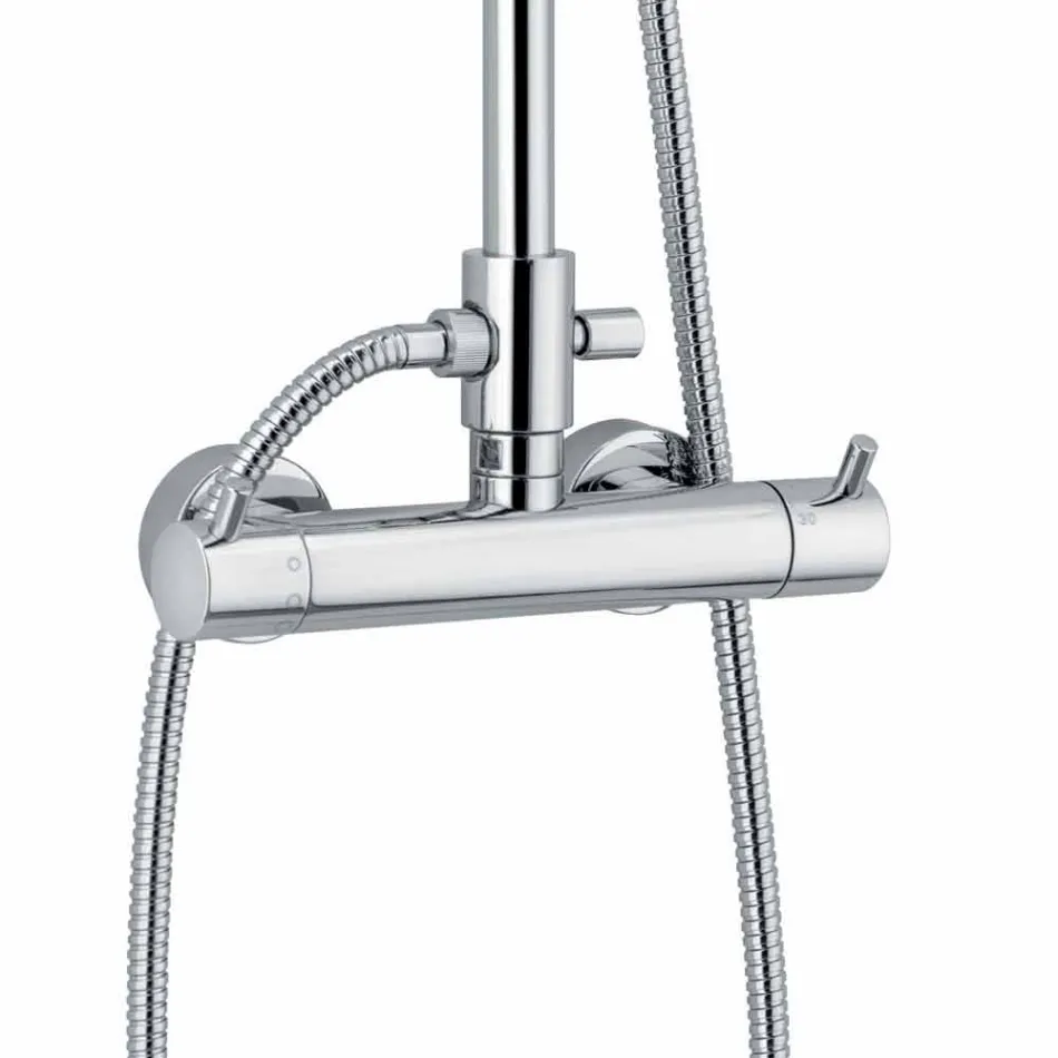 Duschpelare med termostatblandare i mässing tillverkad i Italien - Gallo Viadurini
